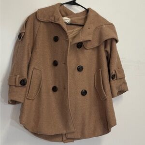 Women’s Double breasted Wool-Like Brown camel peacoat